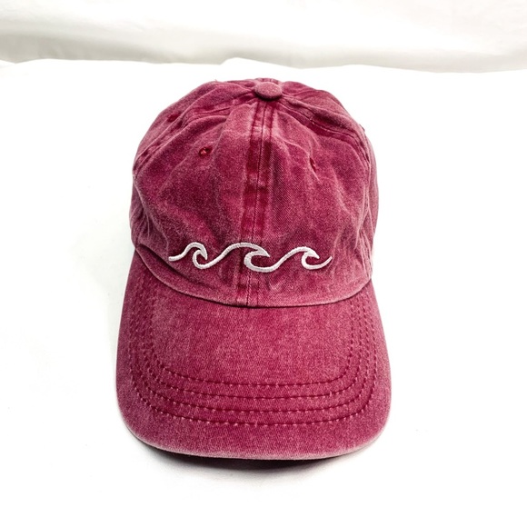 Accessories - Marron Denim Retro Fadded Ocean Wave Logo Dad Hat